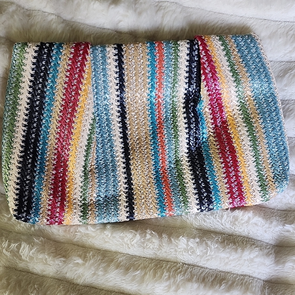Colorful Striped Crochet Bag